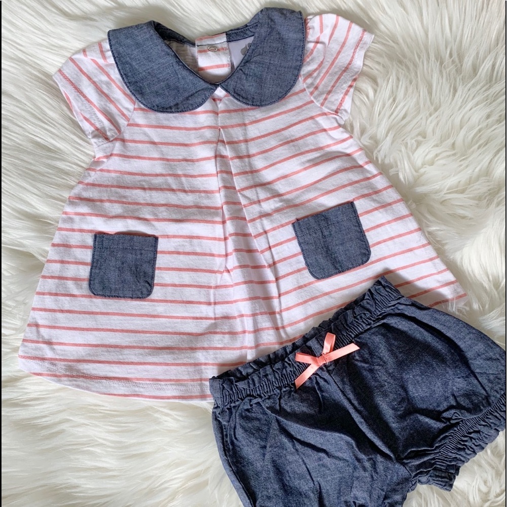 Just Born Infant Tunic Top & Bloomer Set